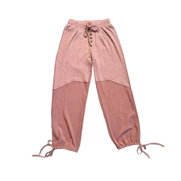 POL Pants - POL ~ Two-Toned Pink Waffle Design Drawstring Pants w/Back Pockets size S